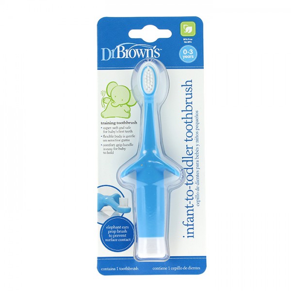 Dr Browns Escova Dentes Elefante_ 0-3 Anos_ Azul