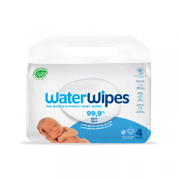 Waterwipes Toalhitas Biodegradáveis Bebé (4x60 unidades)