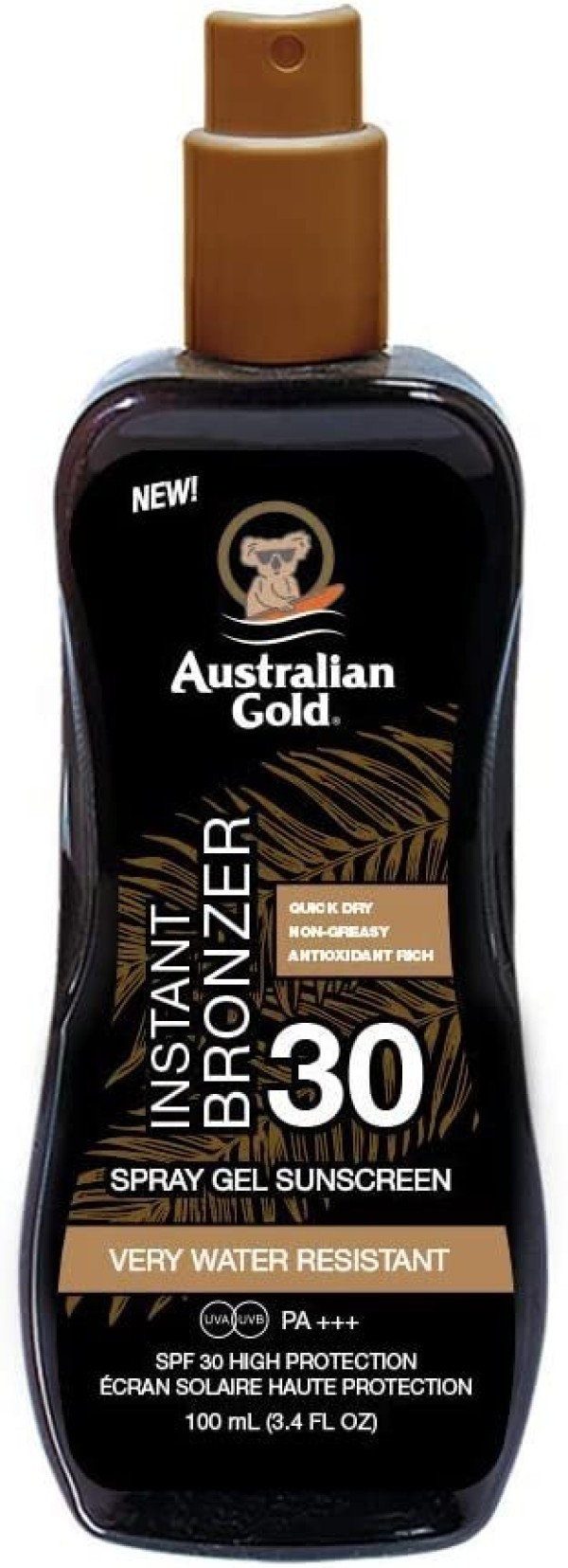 Australian Gold SPF30 Spray Gel c/ Bronzer - 100ml