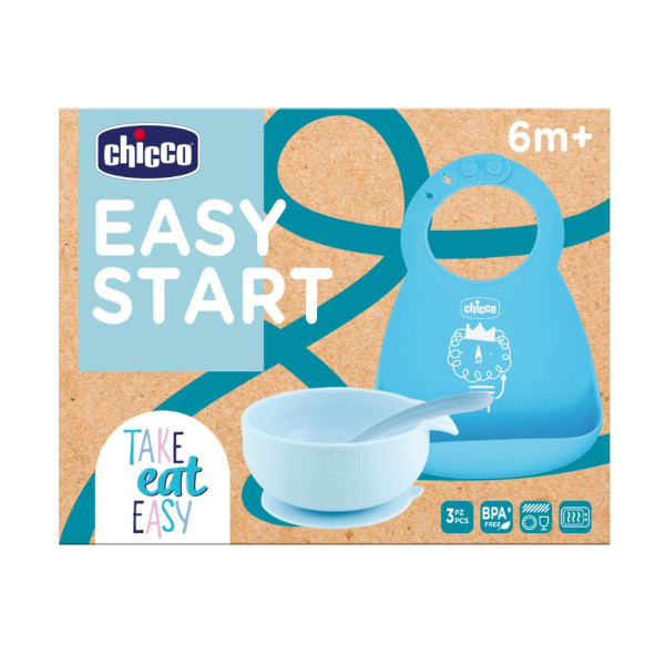 Chicco Conjunto Papa Silicone_ Azul_ 6M+
