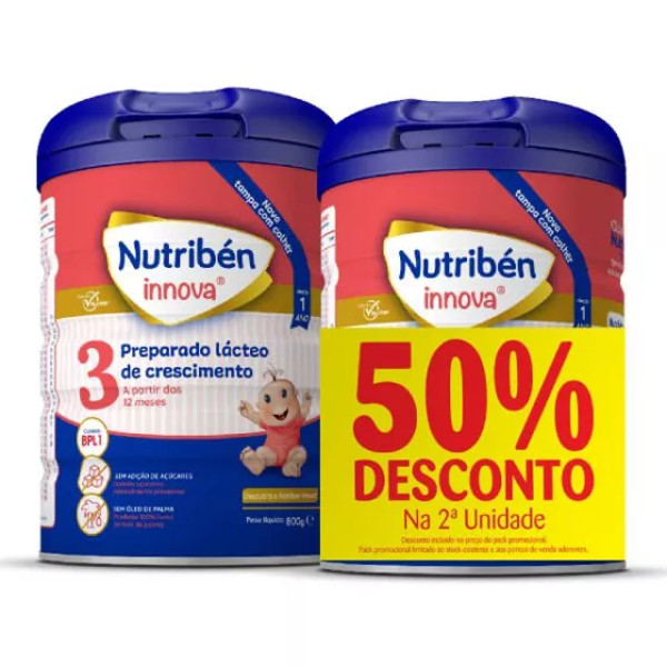 Nutriben Innova 3 Leite Crescimento -  800g (x2unidades) DESCONTO 50% 2ª unidade