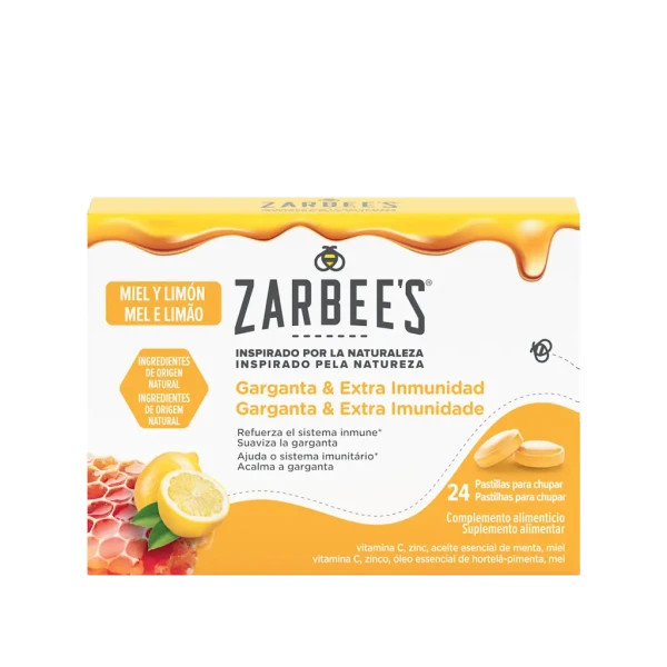 Zarbee's Garganta & Extra Imunidade Mel/Limão (x24 pastilhas)