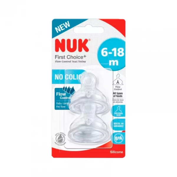 Nuk First Choice+ Tetina Control Fluxo (x2 unidades) Nuk First Choice+ Tetina Control Fluxo (x2 unidades)