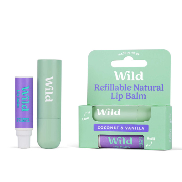 Wild Bálsamo Labial Natural Caixa+Recarga Coco/Baunilha
