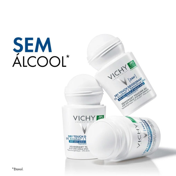 Vichy Deo Roll-on Desodorizante 24h Toque Seco 50ml (Pack Duplo)