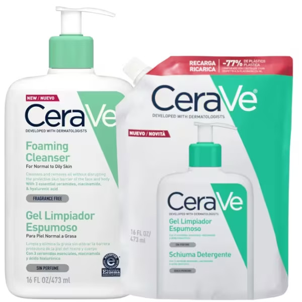 Cerave Gel Espuma Limpeza - 473Ml + Recarga 473ml