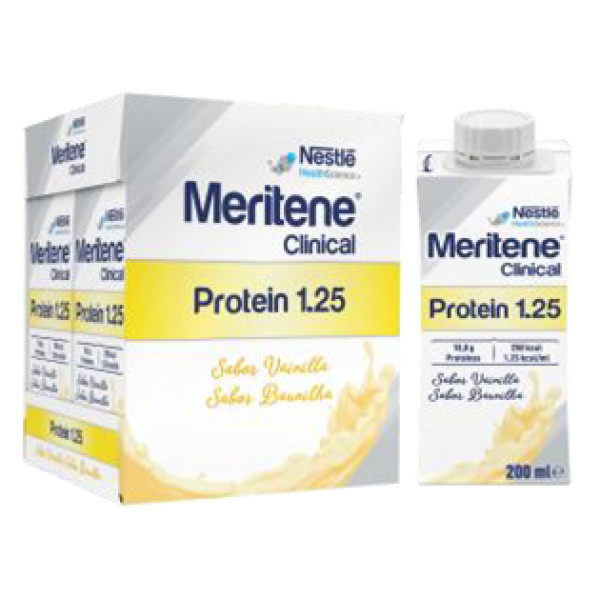 Meritene Clinical Protein 1.25 solução Baunilha - 200ml (x4 unidades) Meritene Clinical Protein 1.25 solução Baunilha - 200ml (x4 unidades)