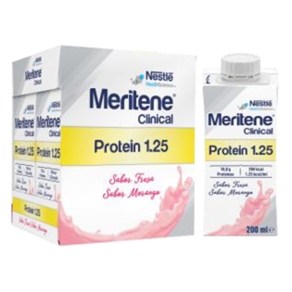 Meritene Clinical Protein 1.25 solução Morango - 200ml (x4 unidades) Meritene Clinical Protein 1.25 solução Morango - 200ml (x4 unidades)