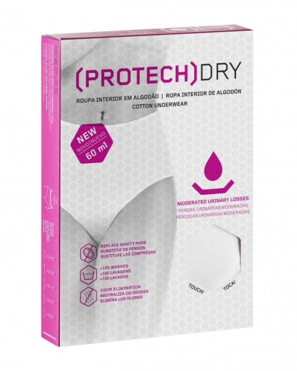 Protechdry Woman Cueca Alta Incontinência M Branco