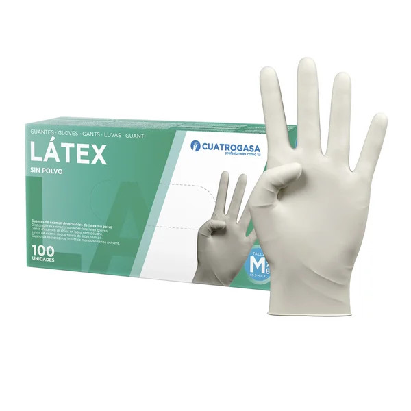Luvas Látex Tam. M s/Pó (x100 unidades) Cuatrogasa