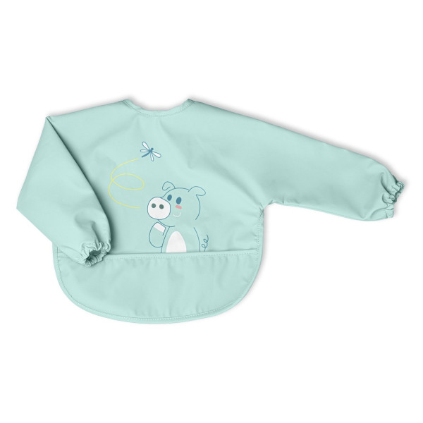 Chicco  Babete Tecido com Manga Azul 6M+ (ref 16302250000)