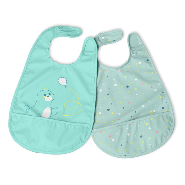 Chicco  Babete Tecido Azul 6M+ (x2 unidades) (ref. 16301250000)