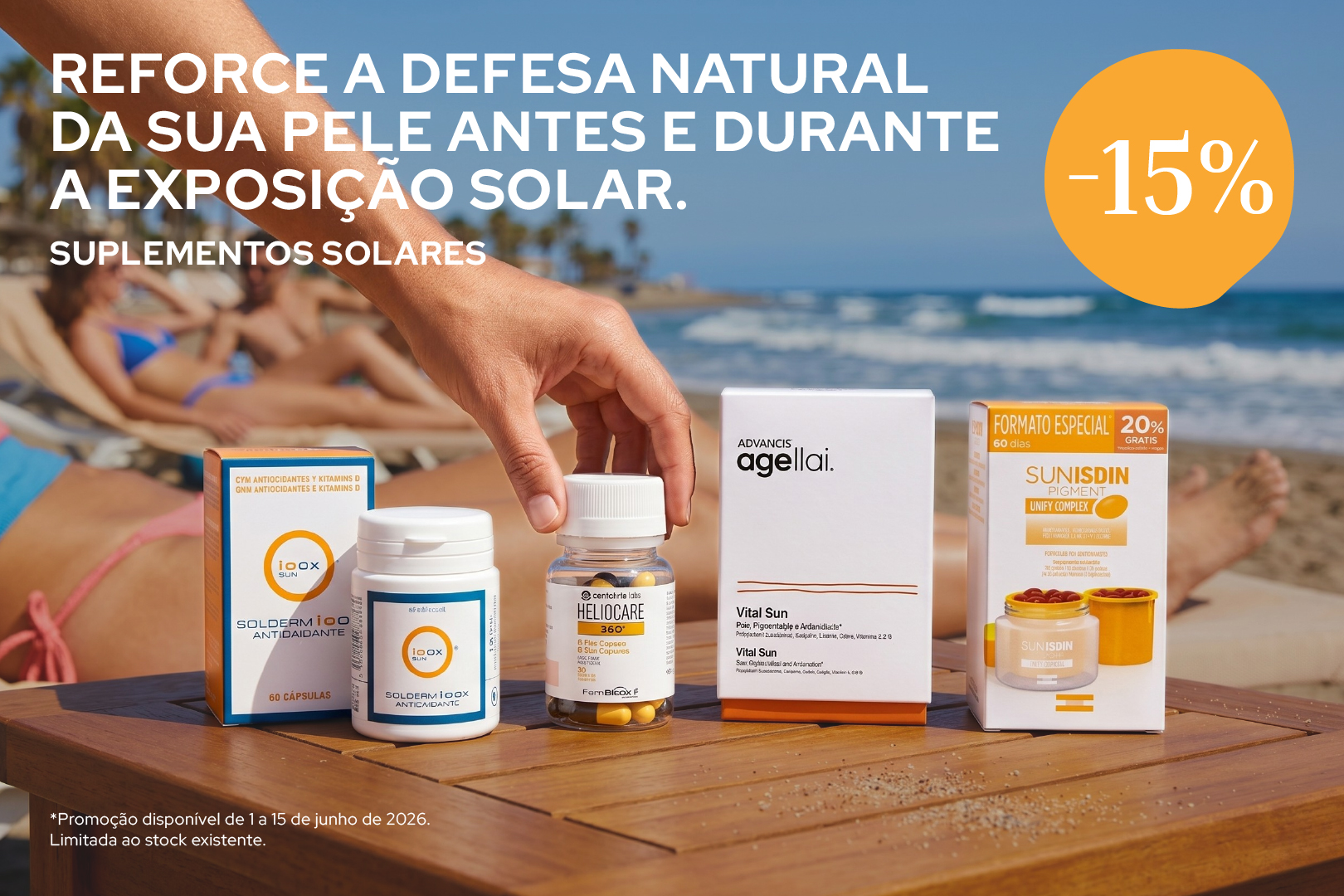 Suplementos Preparação Pele Sol