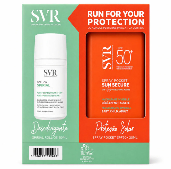 SVR Spirial Deo Roll-on 50ml + Sun secure spray pocket SPF50+ 20ml (Preço Especial) SVR Spirial Deo Roll-on 50ml + Sun secure spray pocket SPF50+ 20ml (Preço Especial)