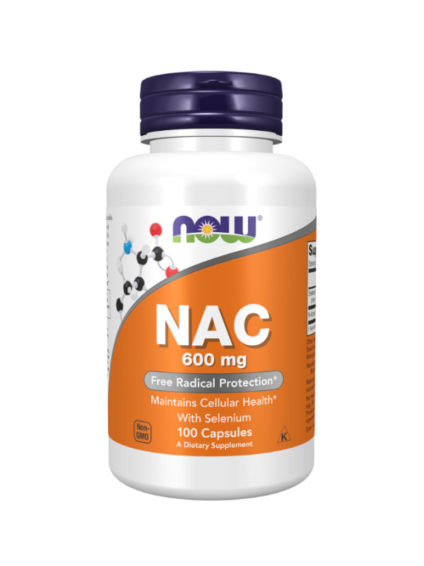 Now Nac N-Acetil Cisteína - 600mg (100 Cápsulas Vegetais) Now Nac N-Acetil Cisteína - 600mg (100 Cápsulas Vegetais)