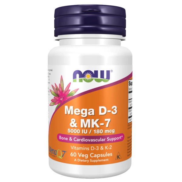 Now Mega D3 (5000UI) E Mk-7 (180Mcg) (60 Capsulas) Now Mega D3 (5000UI) E Mk-7 (180Mcg) (60 Capsulas)
