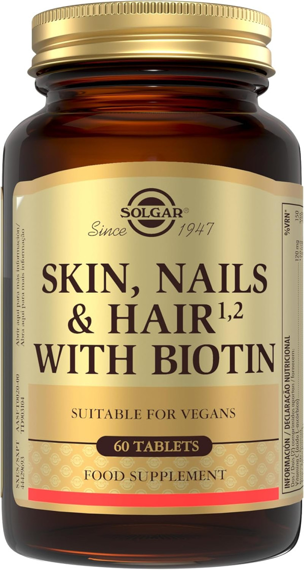 Solgar Pele, Unhas, Cabelo com Biotina (x60 comprimidos)