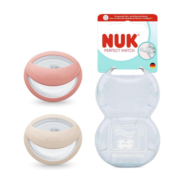 Nuk Perfect Match Chupeta Bege e Vermelho 0-6M x2 Nuk Perfect Match Chupeta Bege e Vermelho 0-6M x2