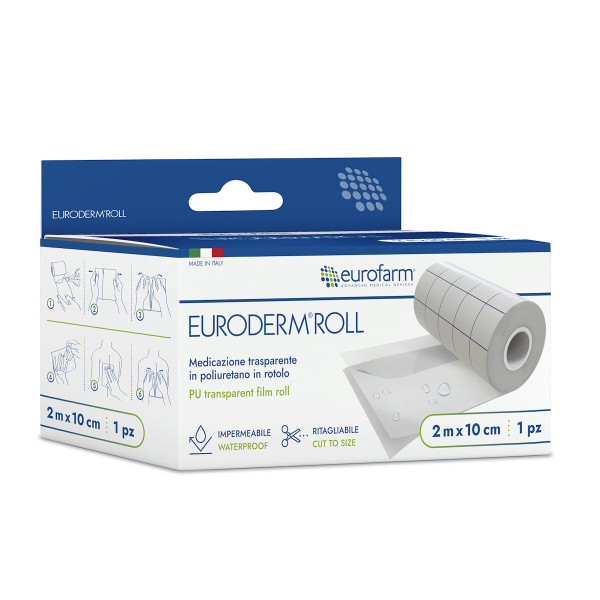 Euroderm Adesivo Roll Transparente 2mx10cm Euroderm Adesivo Roll Transparente 2mx10cm