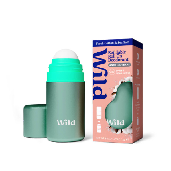 Wild Deo Roll-On Caixa+ Recarga Algodão e Sal marinho 50Ml Wild Deo Roll-On Caixa+ Recarga Algodão e Sal marinho 50Ml