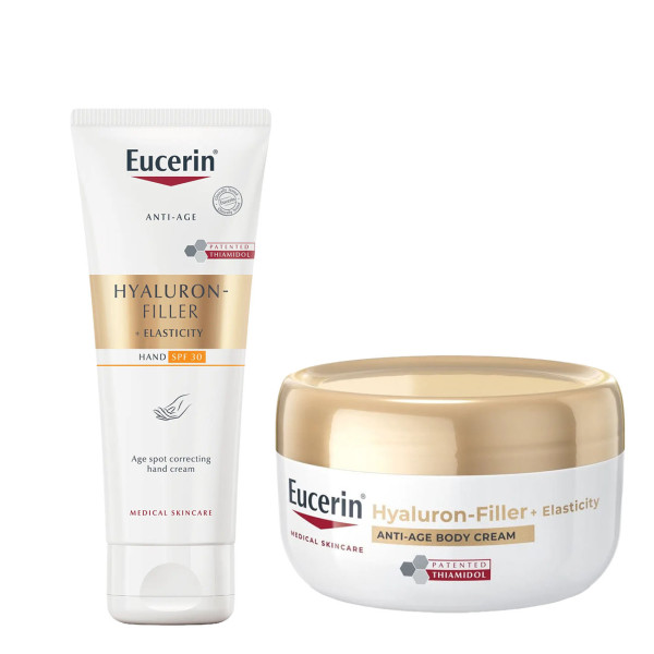 Eucerin Hyaluron-Filler Elasticity Creme Corpo 200ml + Creme mãos 75ml Eucerin Hyaluron-Filler Elasticity Creme Corpo 200ml + Creme mãos 75ml