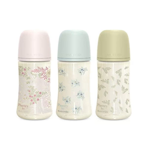 Suavinex Poetry Biberão Poliamida Tetina Fisiológica _ M _ 270ml _ 3M+