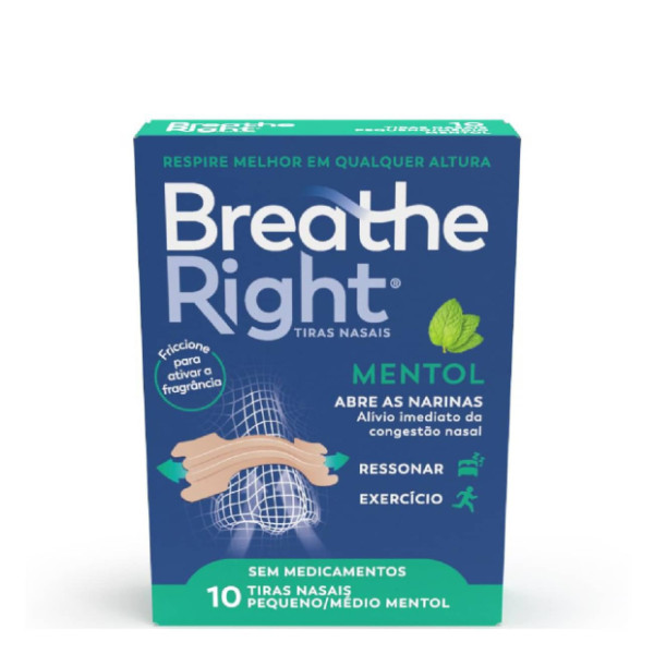 Breathe Right Tiras Nasais Menta _ P/M (10 unidades) Breathe Right Tiras Nasais Menta _ P/M (10 unidades)