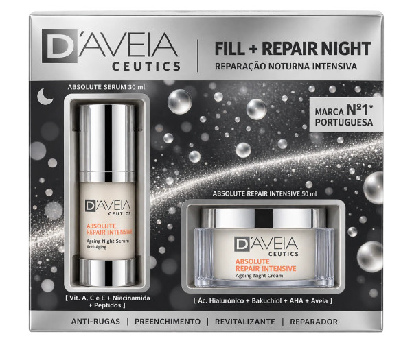 D' Aveia Ceutics Coffret Fill+Repair Night serum e creme D' Aveia Ceutics Coffret Fill+Repair Night serum e creme